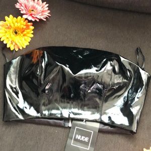 NUDE black latex bralette